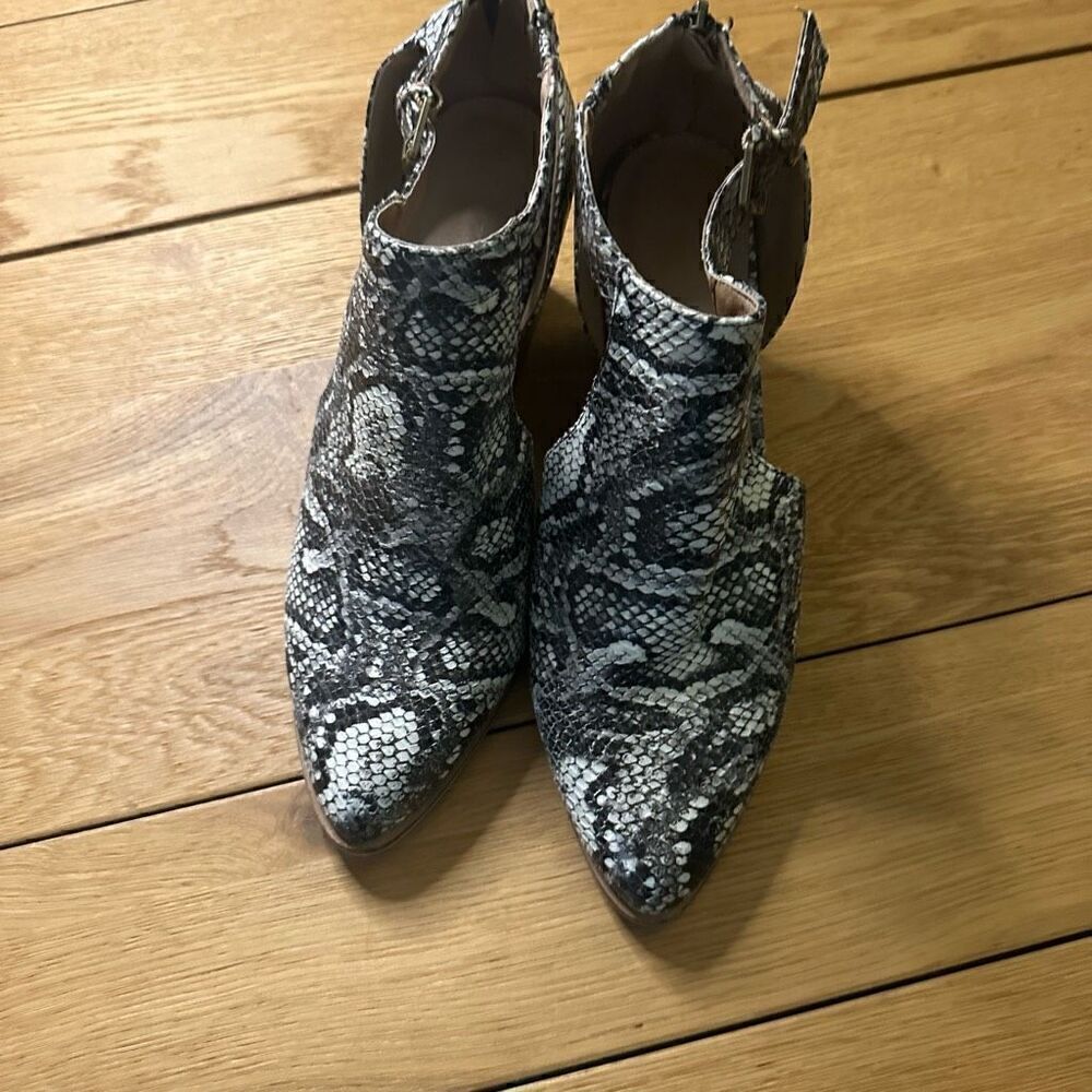 Catherine snakeskin bootie 1